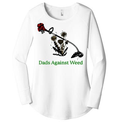 Dads Against Weed Funny Gardening Lawn Mowing Fathers Women's Perfect Tri Tunic Long Sleeve Shirt