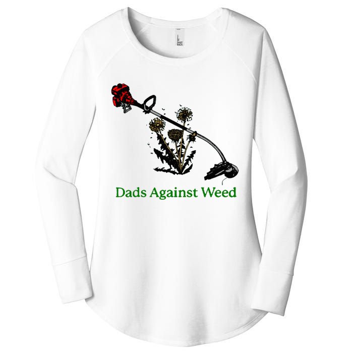 Dads Against Weed Funny Gardening Lawn Mowing Fathers Women's Perfect Tri Tunic Long Sleeve Shirt