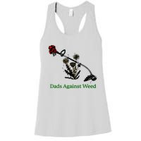 Dads Against Weed Funny Gardening Lawn Mowing Fathers Women's Racerback Tank