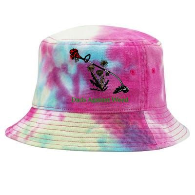 Dads Against Weed Funny Gardening Lawn Mowing Fathers Tie-Dyed Bucket Hat