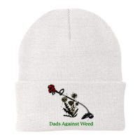 Dads Against Weed Funny Gardening Lawn Mowing Fathers Knit Cap Winter Beanie