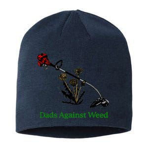 Dads Against Weed Funny Gardening Lawn Mowing Fathers Sustainable Beanie