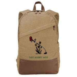 Dads Against Weed Funny Gardening Lawn Mowing Fathers Cotton Canvas Backpack