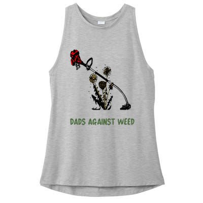 Dads Against Weed Funny Gardening Lawn Mowing Fathers Ladies PosiCharge Tri-Blend Wicking Tank