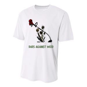 Dads Against Weed Funny Gardening Lawn Mowing Fathers Youth Performance Sprint T-Shirt