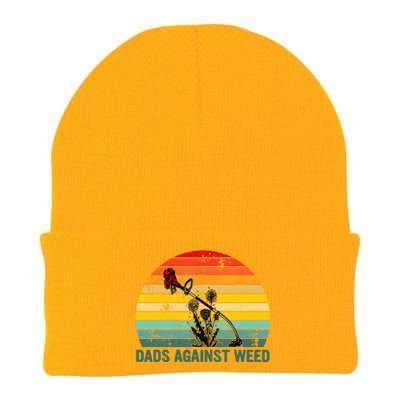 Dads Against Weed Funny Gardening Lawn Mowing Fathers Knit Cap Winter Beanie