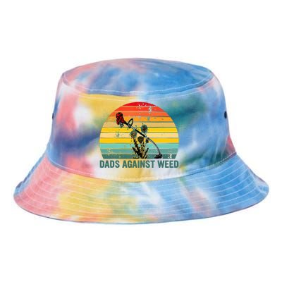 Dads Against Weed Funny Gardening Lawn Mowing Fathers Tie Dye Newport Bucket Hat