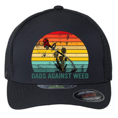 Dads Against Weed Funny Gardening Lawn Mowing Fathers Flexfit Unipanel Trucker Cap