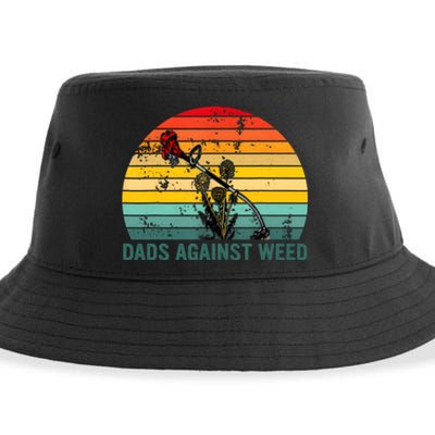 Dads Against Weed Funny Gardening Lawn Mowing Fathers Sustainable Bucket Hat