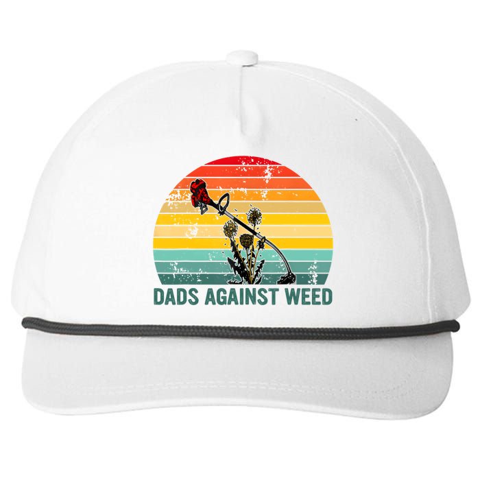 Dads Against Weed Funny Gardening Lawn Mowing Fathers Snapback Five-Panel Rope Hat