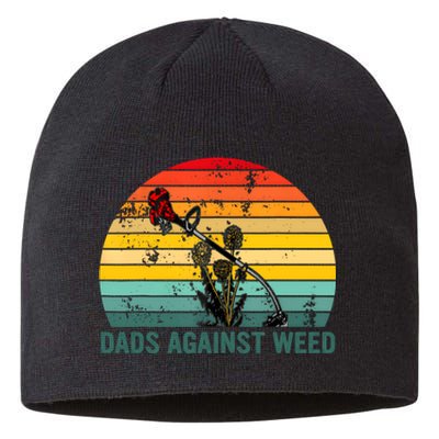 Dads Against Weed Funny Gardening Lawn Mowing Fathers Sustainable Beanie