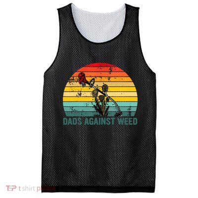 Dads Against Weed Funny Gardening Lawn Mowing Fathers Mesh Reversible Basketball Jersey Tank