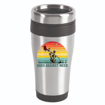 Dads Against Weed Funny Gardening Lawn Mowing Fathers 16oz Travel Tumbler