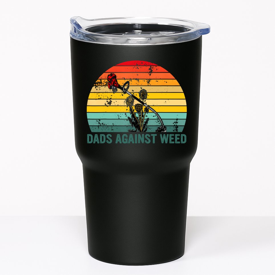 Dads Against Weed Funny Gardening Lawn Mowing Fathers Tumbler