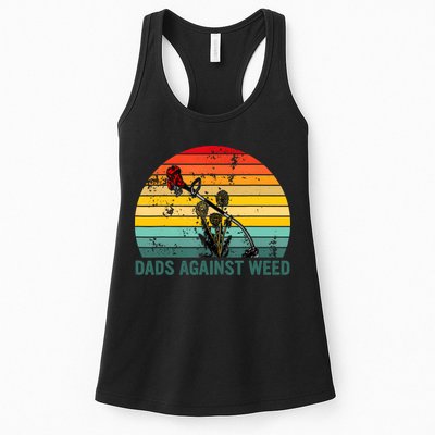 Dads Against Weed Funny Gardening Lawn Mowing Fathers Womens Tank Top