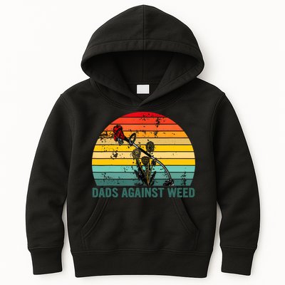 Dads Against Weed Funny Gardening Lawn Mowing Fathers Kids Hoodie