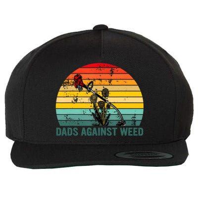 Dads Against Weed Funny Gardening Lawn Mowing Fathers Wool Snapback Cap