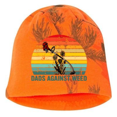 Dads Against Weed Funny Gardening Lawn Mowing Fathers Kati - Camo Knit Beanie