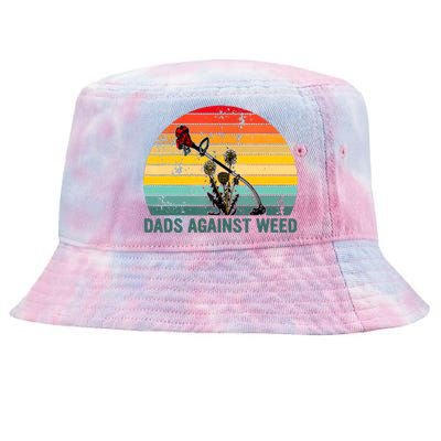 Dads Against Weed Funny Gardening Lawn Mowing Fathers Tie-Dyed Bucket Hat