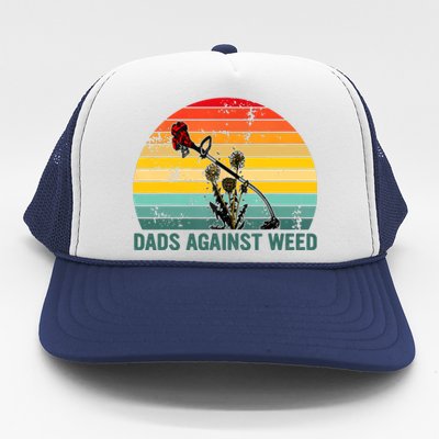 Dads Against Weed Funny Gardening Lawn Mowing Fathers Trucker Hat