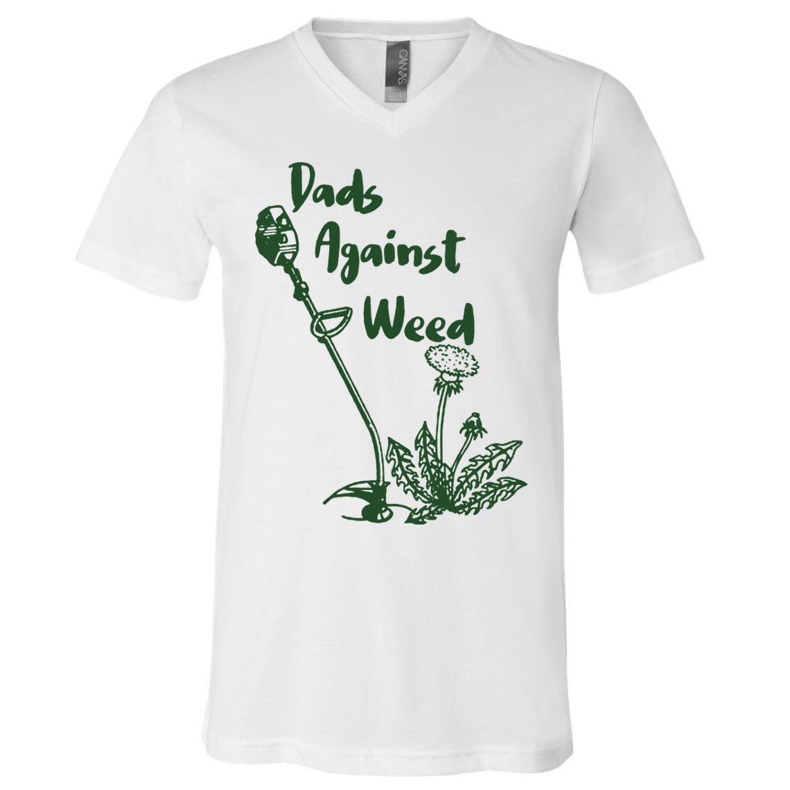 Dads Against Weed Funny Gardening Lawn Mowing Fathers V-Neck T-Shirt