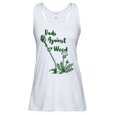 Dads Against Weed Funny Gardening Lawn Mowing Fathers Ladies Essential Flowy Tank