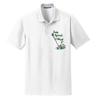 Dads Against Weed Funny Gardening Lawn Mowing Fathers Dry Zone Grid Polo