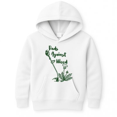 Dads Against Weed Funny Gardening Lawn Mowing Fathers Kids Hoodie