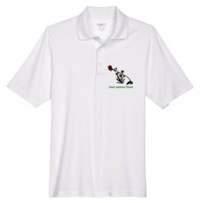 Dads Against Weed Funny Gardening Lawn Mowing Fathers Men's Origin Performance Pique Polo