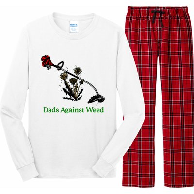 Dads Against Weed Funny Gardening Lawn Mowing Fathers Long Sleeve Pajama Set