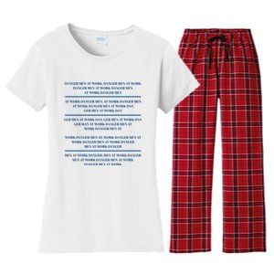 Danger At Work At Work Danger Ger At Work Dan Women's Flannel Pajama Set