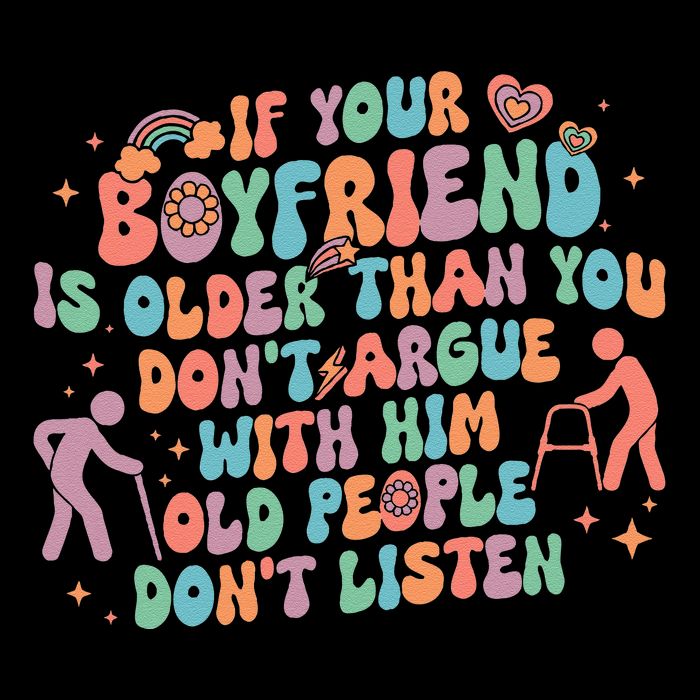 DonT Argue With Him Old People DonT Listen Groovy Retro Poster