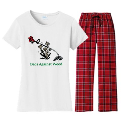 Dads Against Weed Funny Women's Flannel Pajama Set