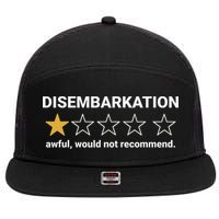 Disembarkation Awful Would Not Recommend Funny Cruise Ship 7 Panel Mesh Trucker Snapback Hat