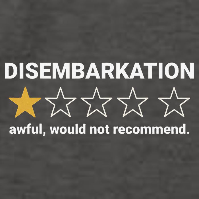Disembarkation Awful Would Not Recommend Funny Cruise Ship Vector Backpack