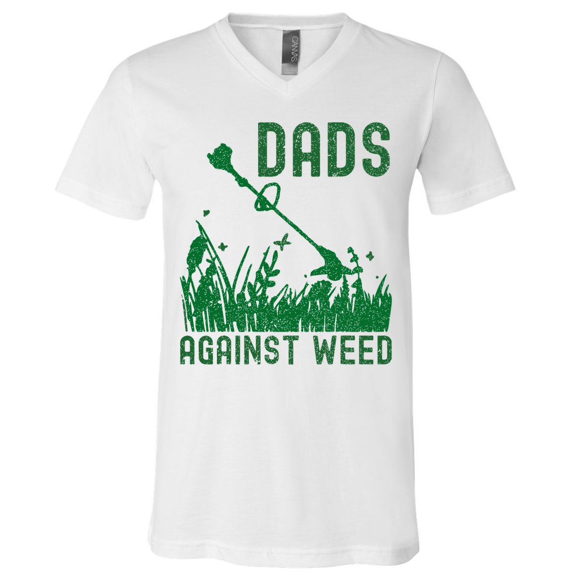 Dads Against Weed Lawn Mowing V-Neck T-Shirt