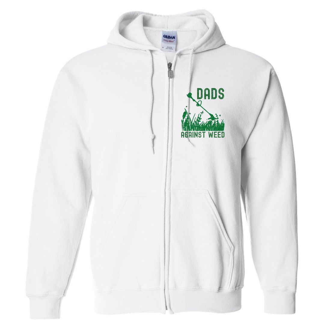Dads Against Weed Lawn Mowing Full Zip Hoodie