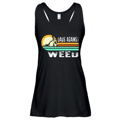 Dads Against Weed Funny Gardening Lawn Mowing Lawn Mower Men Ladies Essential Flowy Tank