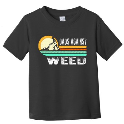 Dads Against Weed Funny Gardening Lawn Mowing Lawn Mower Men Toddler T-Shirt
