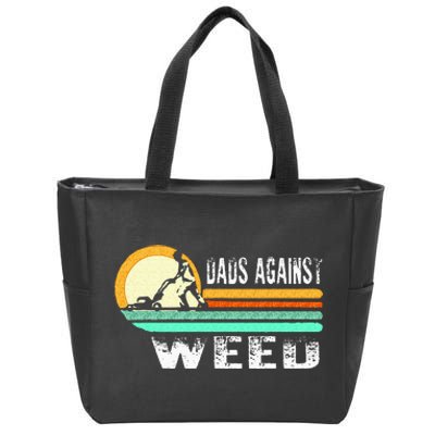 Dads Against Weed Funny Gardening Lawn Mowing Lawn Mower Men Zip Tote Bag