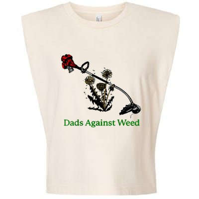 Dads Against Weed Funny Gardening Lawn Mowing Fathers Garment-Dyed Women's Muscle Tee