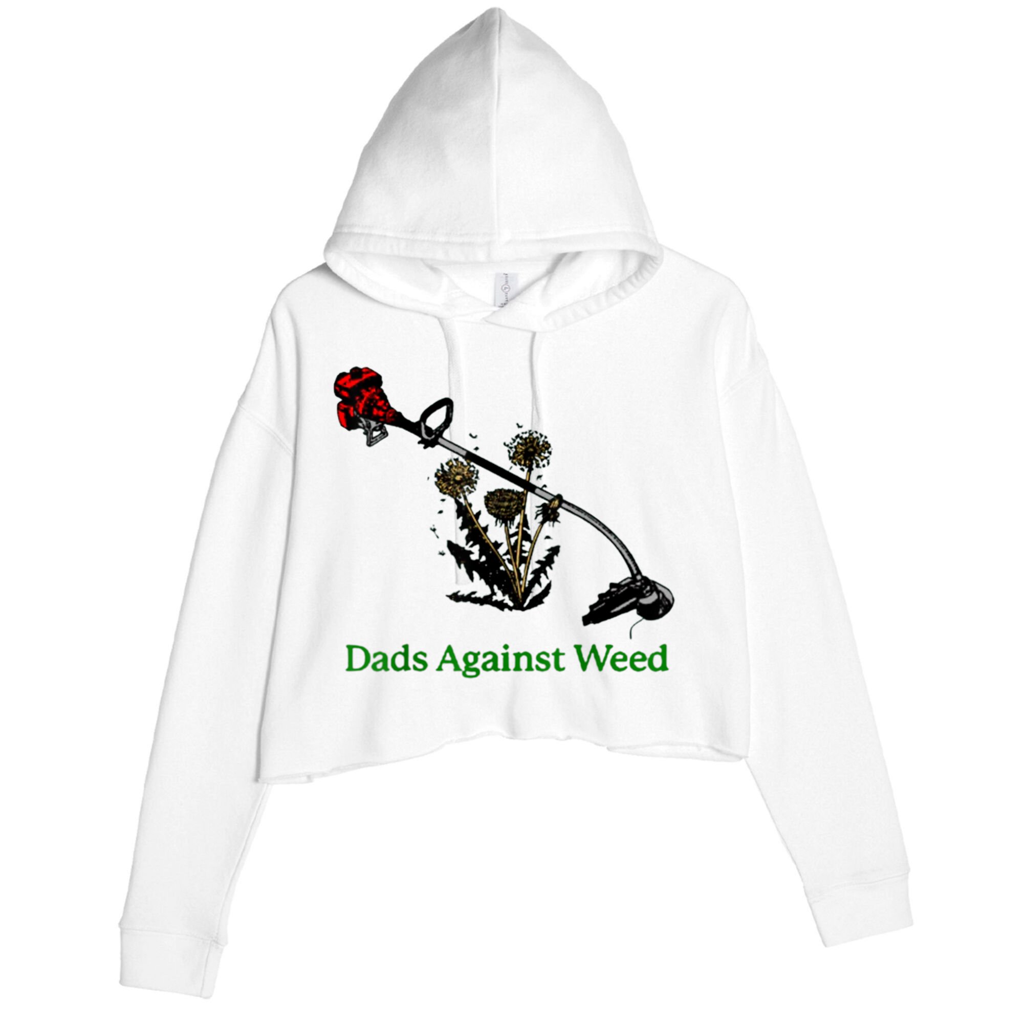 Dads Against Weed Funny Gardening Lawn Mowing Fathers Crop Fleece Hoodie
