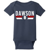 Dawson 8 Vintage Baseball Player Baby Bodysuit