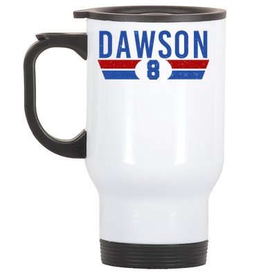 Dawson 8 Vintage Baseball Player Stainless Steel Travel Mug