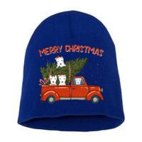 Dogo Argentino Xmas Vintage Red Pickup Meaningful Gift Short Acrylic Beanie