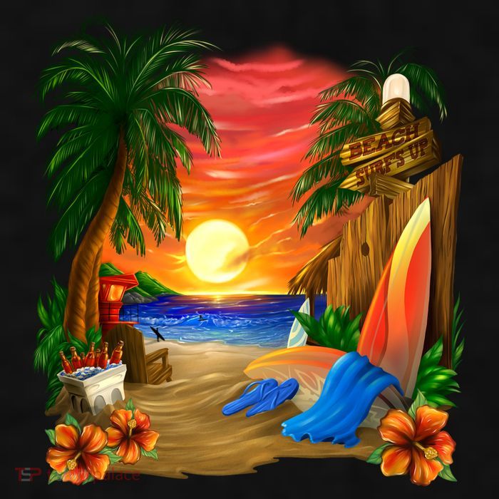 Day at the Beach Ladies PosiCharge Tri-Blend Wicking Tank