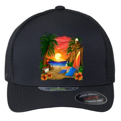 Day at the Beach Flexfit Unipanel Trucker Cap