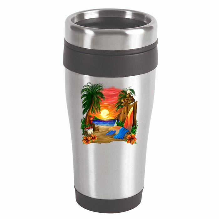 Day at the Beach 16oz Travel Tumbler