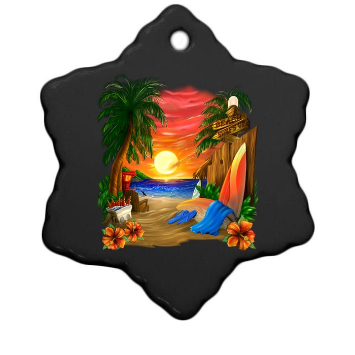 Day at the Beach Ceramic Star Ornament