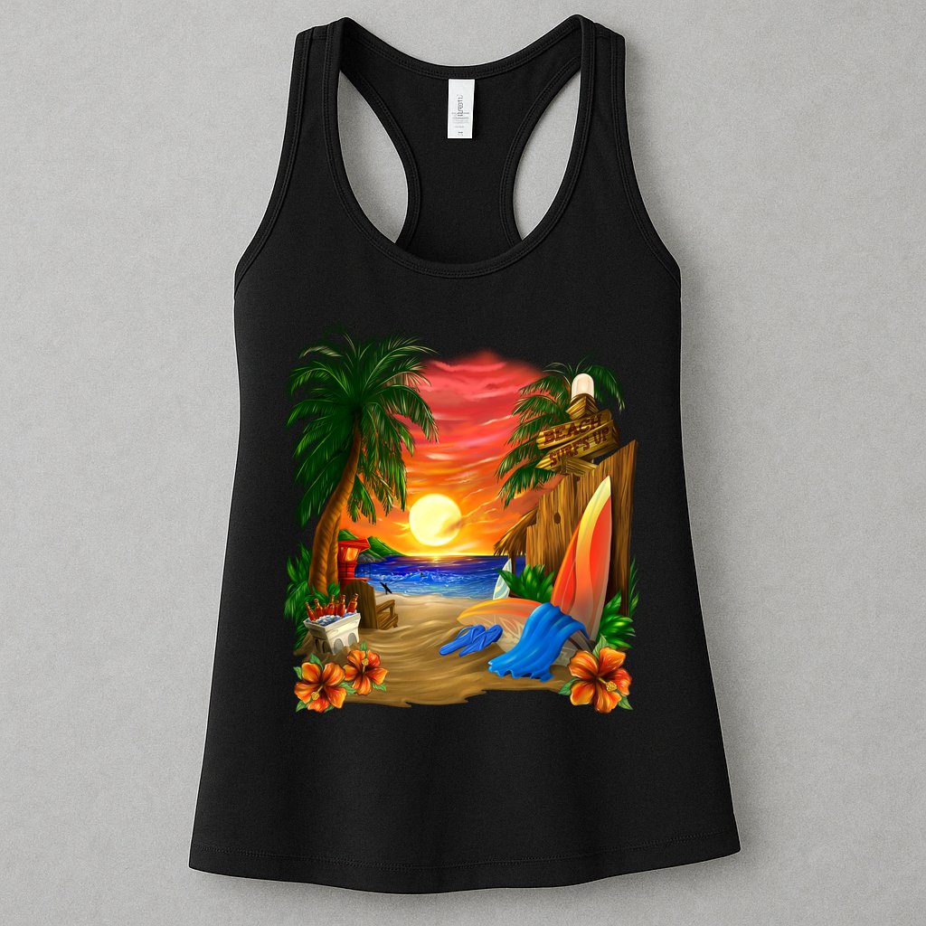 Day at the Beach Womens Tank Top